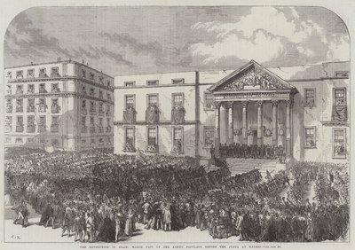 La révolution en Espagne, défilé de la populace armée devant la Junta à Madrid - Sir John Charles Robinson
